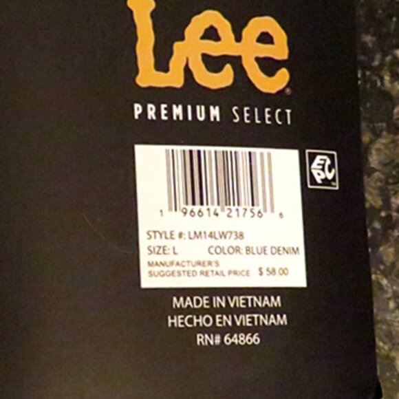 🎄NWT Lee Navy Canvas Utility Shirt Classic Fit Premium Select Size Large - Picture 9 of 9